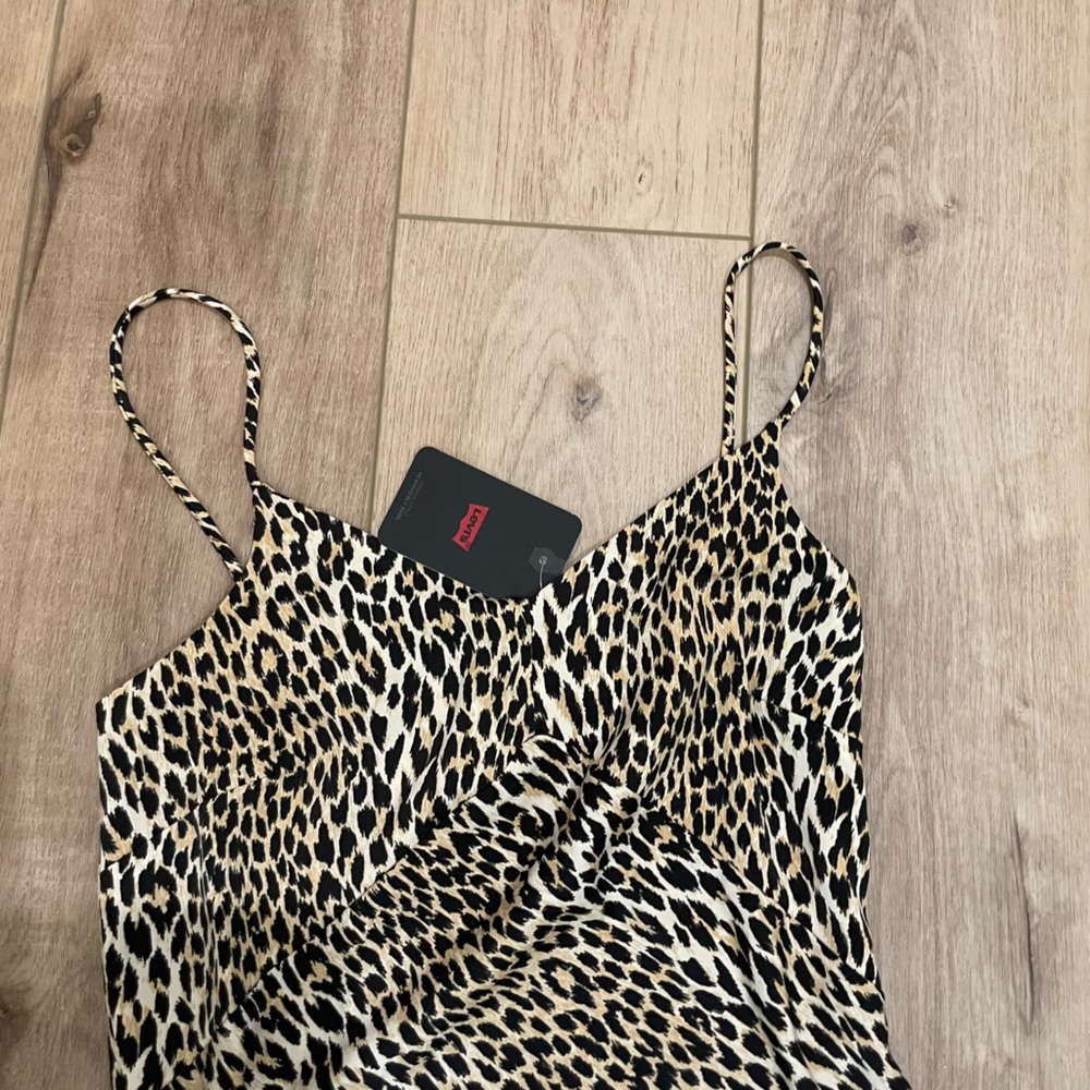 Levi’s Marietta slip silk dress leopard print midi length NWT - Picture 6 of 6